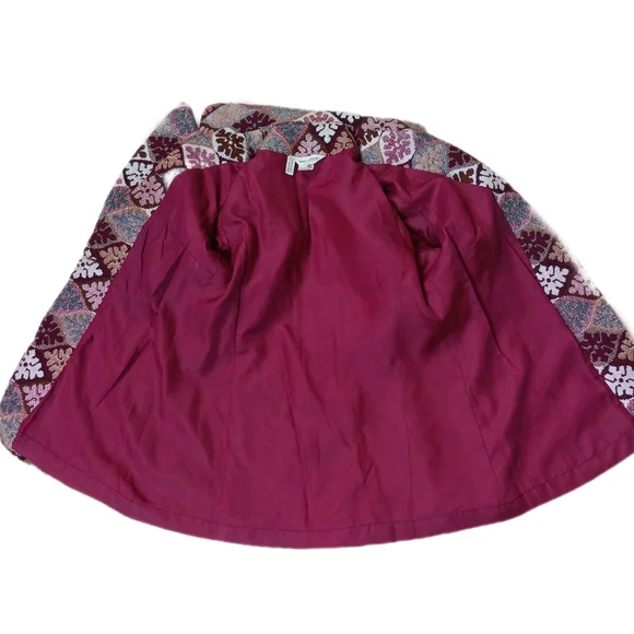 Vintage 70s Alex Colman Blazer Womens M Multicolor Woven Tapestry Boho Academia - Picture 4 of 9